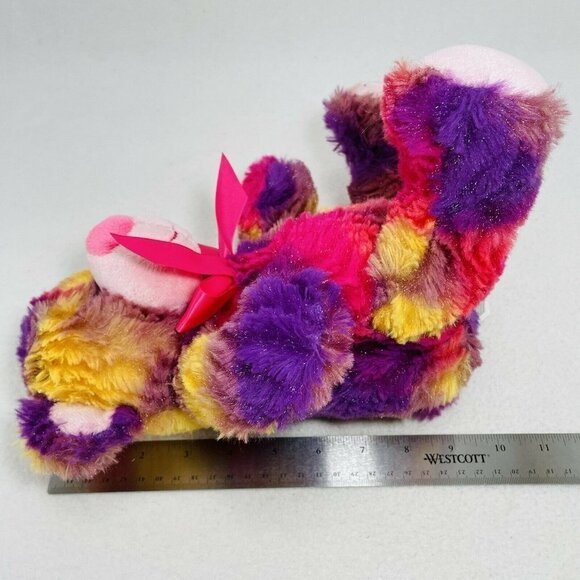 Kellytoy Colorful LGBT Rainbow Bear Plush 10” Sitter Pink Bow Heart Love Smile - Picture 9 of 10